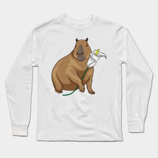 Capybara Calendula Flower Long Sleeve T-Shirt